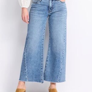 Kut from the Kloth Indigo Blue Wide Leg Jeans Raw Hem size 4